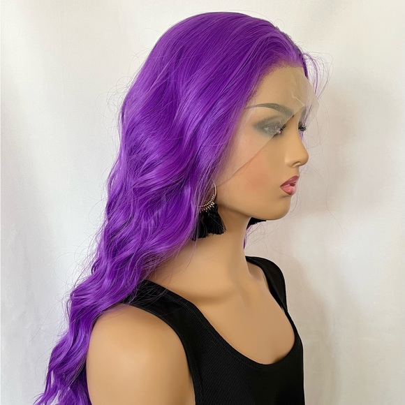 Event Ready 24” Purple Passion Color 13x2.5 Premium Fiber Lace Front Wig - Picture 5 of 13